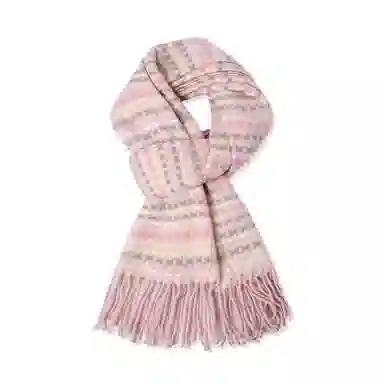 红豆 温暖时尚经典格子舒适柔软礼盒装 定制卡片代写 涤纶 绒线围巾 男女同款情侣款