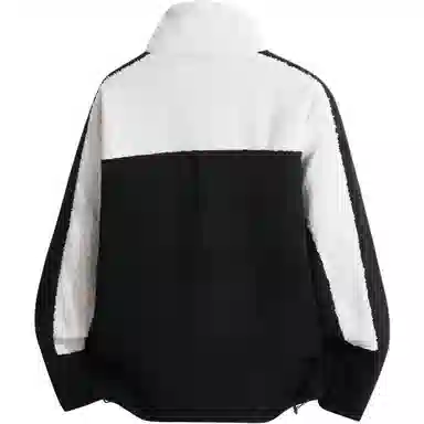 大卫贝肯 美式高街字母刺绣简约百搭撞色软糯羊羔绒加绒加厚保暖防寒宽松休闲舒适慵懒高级感拉链绒感外套 男女同款