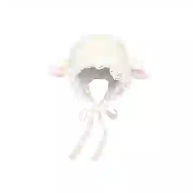 艾佳微 日系可爱毛茸茸腮红小羊帽子秋冬季保暖甜美百搭小熊护耳帽 毛绒 绒线帽 男女同款情侣款