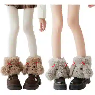 Mian Zhishi Cute Plush Dog Y2K Socks
