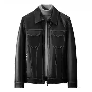 恒源祥 美式复古休闲百搭工装夹克牛仔外套皮衣 男款