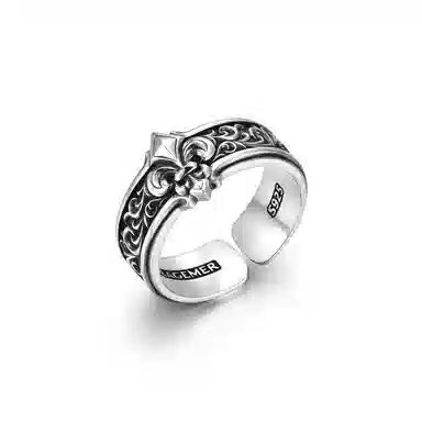 IDEAGEMER 925 Silver Ring Men