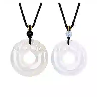 百年传琪 【双龙玉环】 玉髓 吊坠 男女同款情侣款