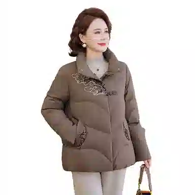 雅鹿 中老年妈妈装立领加厚羽绒服 女款