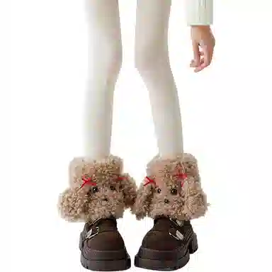 Mian Zhishi Cute Plush Dog Y2K Socks