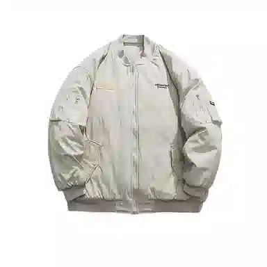 沐诚阳译 美式复古工装加厚飞行员飞行服棒球棉服情侣宽松冬季外套夹克 男女同款