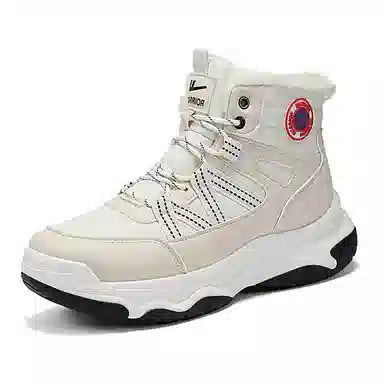 Warrior High Top Snow Boots Beige White