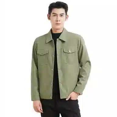 卡丹狄诺 经典翻领皮夹克男秋冬轻商务立体剪裁宽松休闲单排扣铆钉美式复古工装高街外套高级感行政皮衣 男款