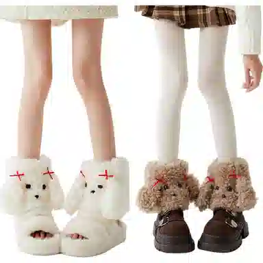 Mian Zhishi Cute Plush Dog Y2K Socks