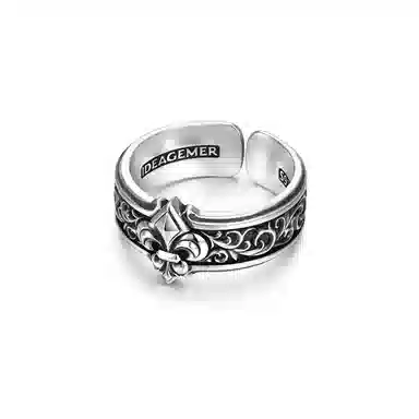 IDEAGEMER 925 Silver Ring Men