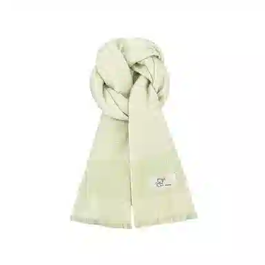 恩僾德 高级氛围感盐系蓝色小熊保暖护颈加厚 聚酯纤维 绒线围巾 男女同款情侣款