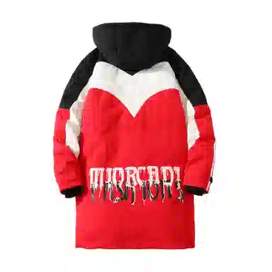 FORHUG Basic Unisex Colorblock Pocket Hooded Down Jacket