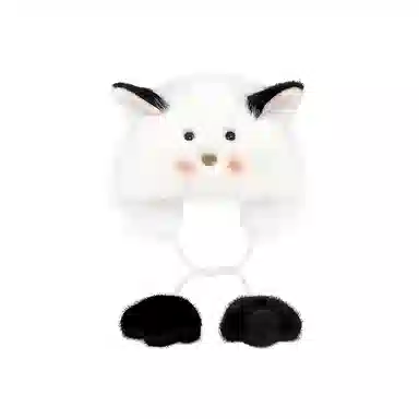 浪莎 日系可爱卡通腮红猫咪耳朵保暖学生护耳通勤百搭 聚酯纤维 绒线帽 女款