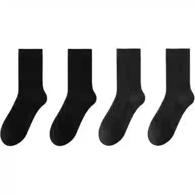 妮轻 加绒加厚保暖纯色简约中筒袜 男款