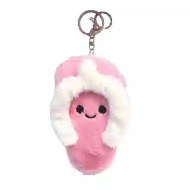 祎步康 可爱吱吱叫拖鞋创意治愈系玩偶公仔人字拖包包挂饰 毛绒 挂件 男女同款情侣款