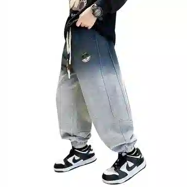 休闲渐变酷拽宽松针织加厚裤裤子 冬