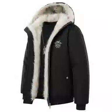 大卫贝肯 美式高街痞帅防貂毛连帽保暖防寒宽松舒适潮流棉服 男女同款