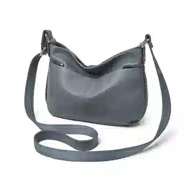 老人头 慵懒风休闲时尚百搭日常通勤柔软单肩包 牛皮革 斜挎包 常规 女款 黑色/浅蓝色/深杏色