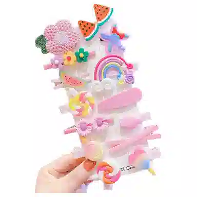 【7天不重复】 千桐 韩版发卡通发饰套装可爱发卡手工多巴胺头饰 亚克力 发夹 男女同款情侣款