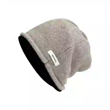 北极绒 秋冬保暖撞色高级感时尚显脸小防风护耳冷帽 羊毛 绒线帽 男女同款情侣款