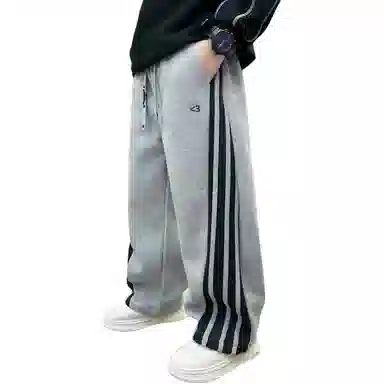 舒适条纹加绒男童裤子 春秋