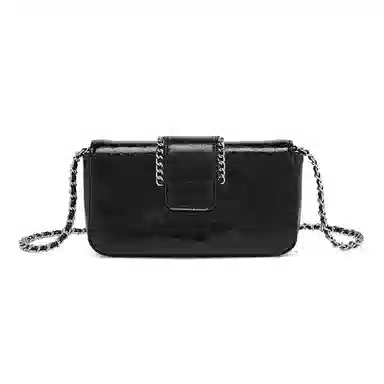 红蜻蜓 时尚潮流百搭 个性复古简约休闲时尚通勤 牛皮革 斜挎包 常规 女款 黑色