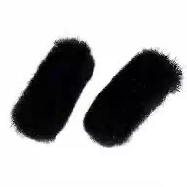 左欧 方形大号毛绒碎发边夹侧边 发夹 女款