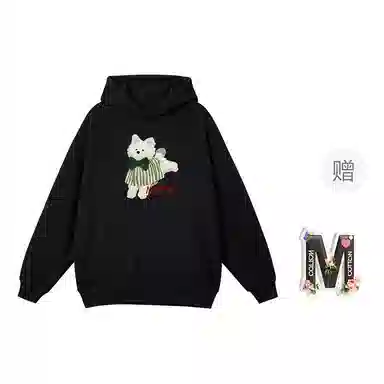 棉购 连帽加绒加厚潮牌学生美式卫衣 女款