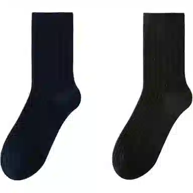 妮轻 加绒加厚保暖纯色简约中筒袜 男款