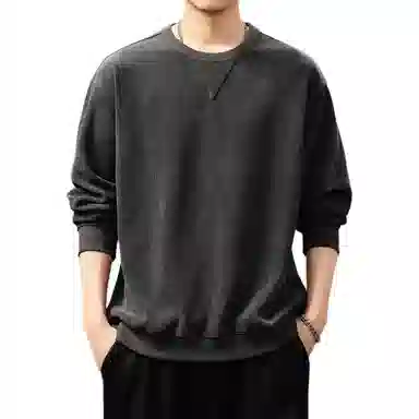 贵色 高端软糯肌理感美式设计感宽松简约休闲圆领套头长袖上衣卫衣 男女同款