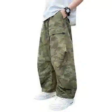 简约百搭宽松舒适松紧腰穿长裤运动裤 春秋