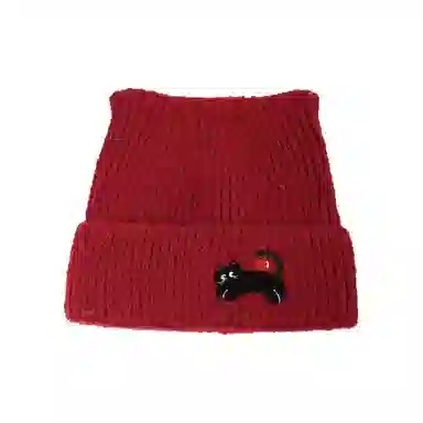 恩僾德 韩版秋冬季帽子女款毛线显脸小包头帽百搭可爱猫耳保暖 涤纶 绒线帽 男女同款情侣款