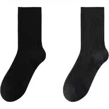 妮轻 加绒加厚保暖纯色简约中筒袜 男款