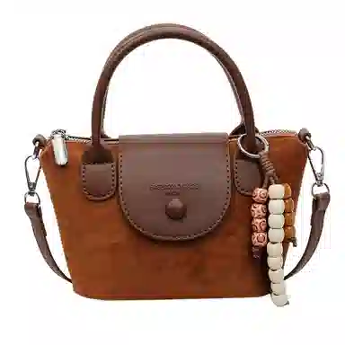 凡思曼 高级感小众设计感百搭洋气上班复古饺子包 麂皮绒 手提包 女款 多色