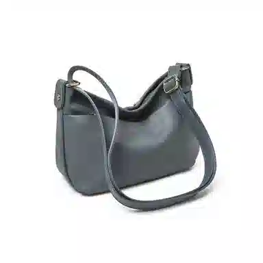 老人头 慵懒风休闲时尚百搭日常通勤柔软单肩包 牛皮革 斜挎包 常规 女款 黑色/浅蓝色/深杏色