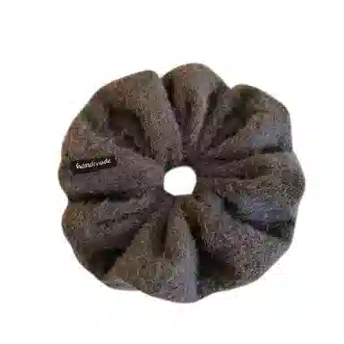 尚先生 手作羊毛复古时尚毛线柔软优雅百搭美拉德系咖色女慵懒风简约韩系头饰扎头发秋冬发绳 毛绒 大肠发圈 女款