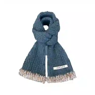 恩僾德 软糯毛边针织甜美高颜值小众百搭保暖百搭 聚酯纤维 绒线围巾 男女同款情侣款