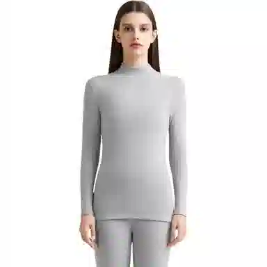 兰缪 山茶油天然莱赛尔女士中领打底衫打底裤秋衣秋裤加绒加厚冬季冬天保暖套装 女款