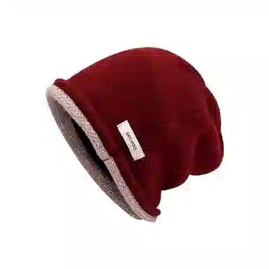 北极绒 秋冬保暖撞色高级感时尚显脸小防风护耳冷帽 羊毛 绒线帽 男女同款情侣款