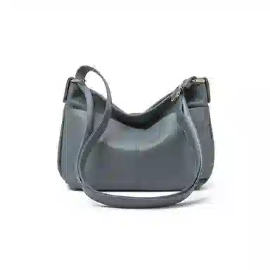 老人头 慵懒风休闲时尚百搭日常通勤柔软单肩包 牛皮革 斜挎包 常规 女款 黑色/浅蓝色/深杏色