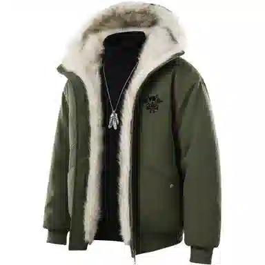 大卫贝肯 美式高街痞帅防貂毛连帽保暖防寒宽松舒适潮流棉服 男女同款