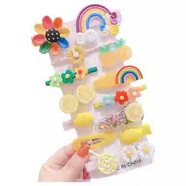 【7天不重复】 千桐 韩版发卡通发饰套装可爱发卡手工多巴胺头饰 亚克力 发夹 男女同款情侣款