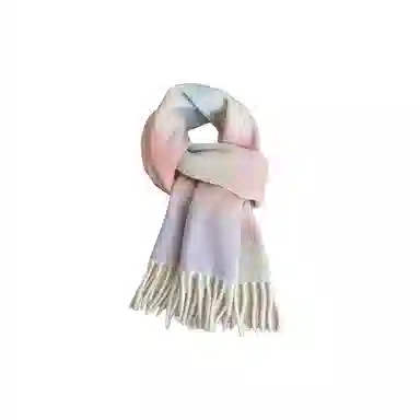 心水好物 款秋冬百搭高级感渐变色蓬松透气保暖流苏 羊毛 绒线围巾 男女同款情侣款