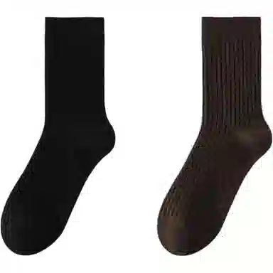 妮轻 加绒加厚保暖纯色简约中筒袜 男款