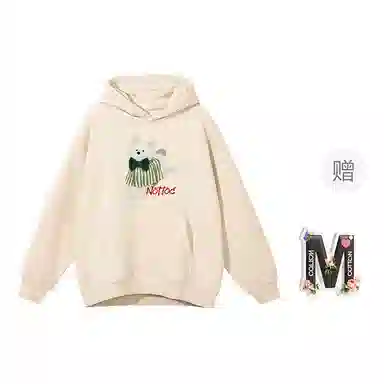 棉购 连帽加绒加厚潮牌学生美式卫衣 女款
