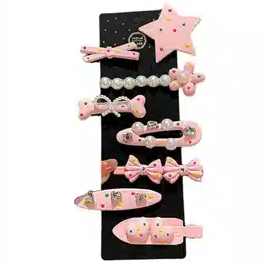 【多彩发卡8件套】 千桐 女侧边刘海夹甜酷多巴胺一字夹子 小发头饰发饰 洗脸 出门 聚会必备 亚克力 发夹 男女同款情侣款