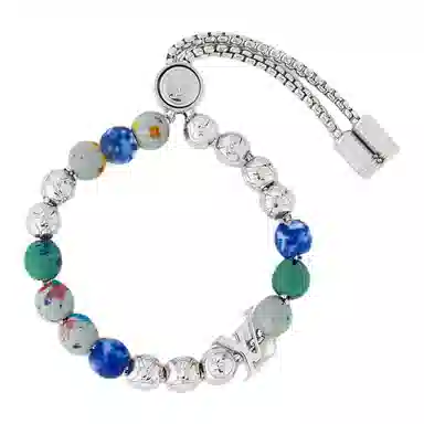 Louis Vuitton Monogram Recycled Bracelet Silver Blue Green