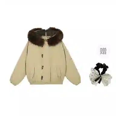 涂诗菲 宽松毛领长袖棉服 女款