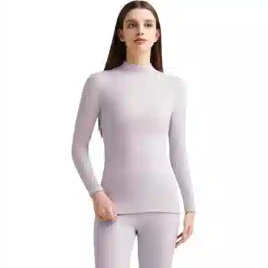 兰缪 山茶油天然莱赛尔女士中领打底衫打底裤秋衣秋裤加绒加厚冬季冬天保暖套装 女款