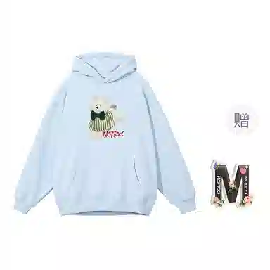 棉购 连帽加绒加厚潮牌学生美式卫衣 女款